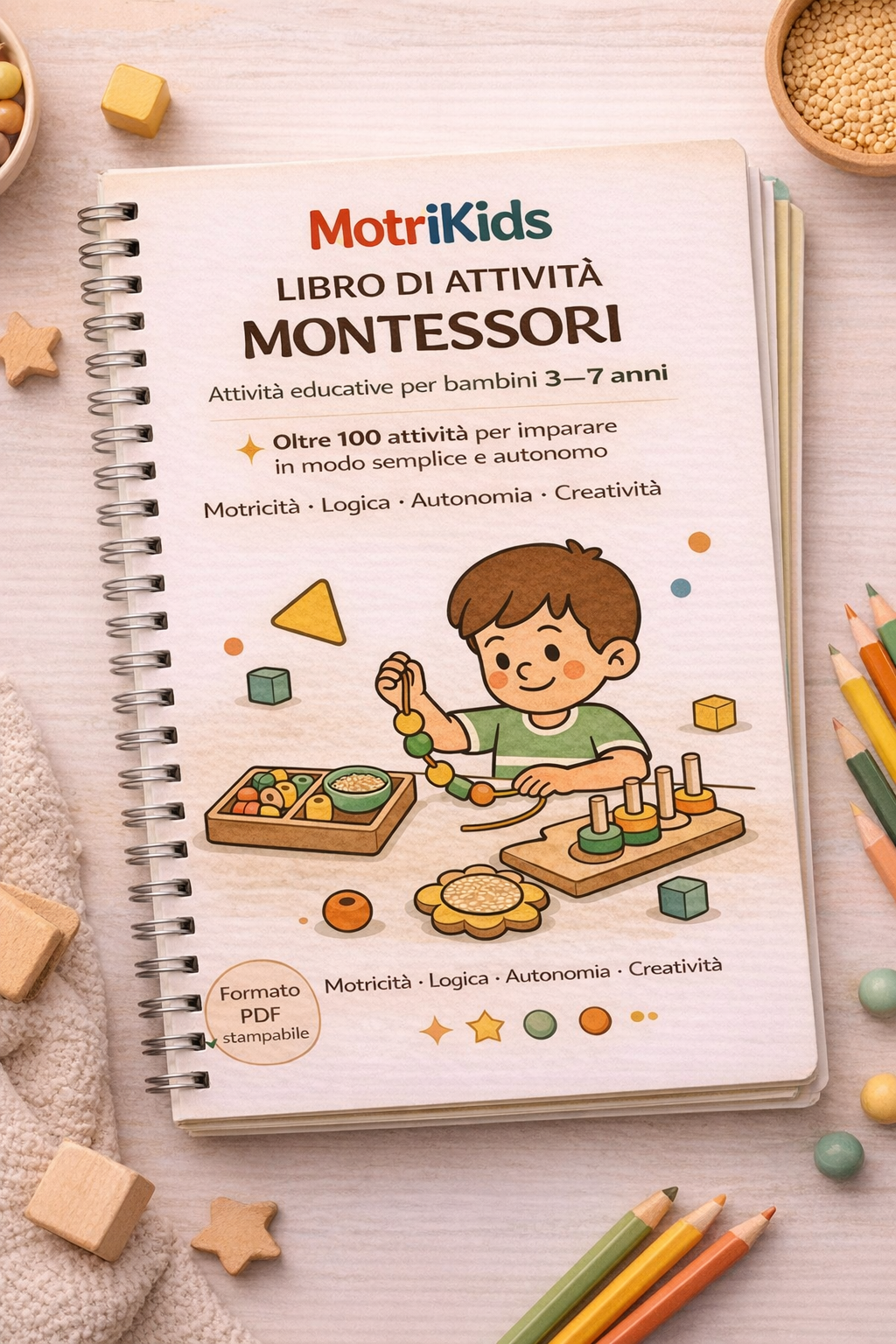 Libro di Attività Montessori 3–7 anni – Motrikids
